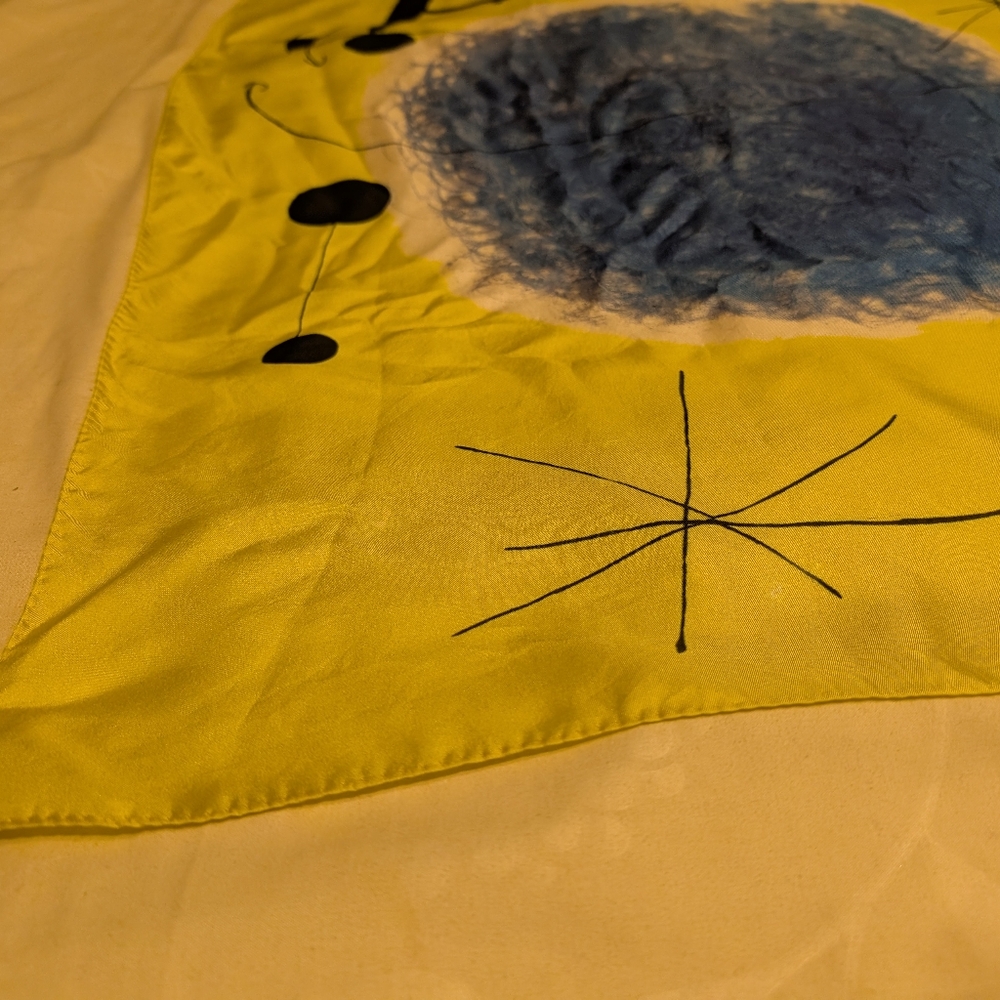 Joan Miro Silk Square Scarf 1967 - Picture 11 of 12
